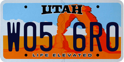 UT license plate W056RO
