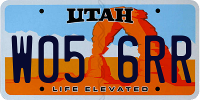 UT license plate W056RR