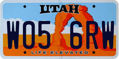 UT license plate W056RW