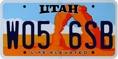 UT license plate W056SB