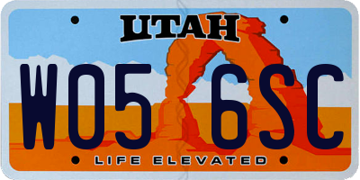 UT license plate W056SC
