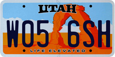 UT license plate W056SH