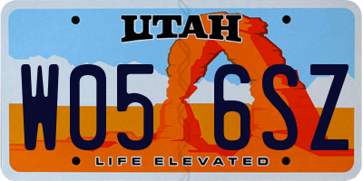 UT license plate W056SZ