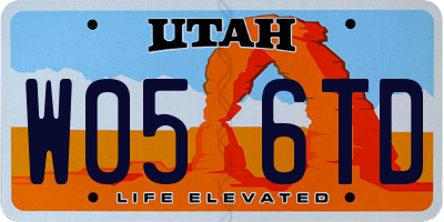 UT license plate W056TD