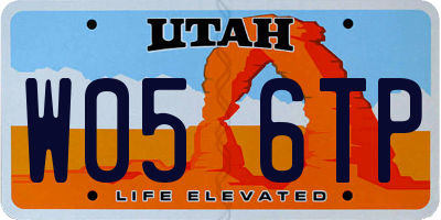 UT license plate W056TP