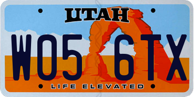 UT license plate W056TX