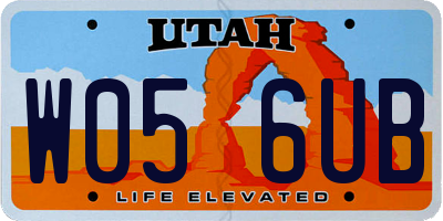 UT license plate W056UB