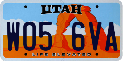 UT license plate W056VA