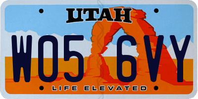 UT license plate W056VY