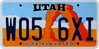 UT license plate W056XI