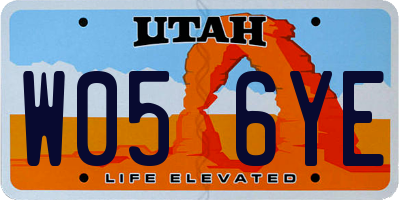 UT license plate W056YE