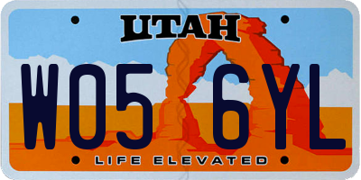 UT license plate W056YL