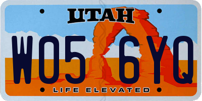UT license plate W056YQ