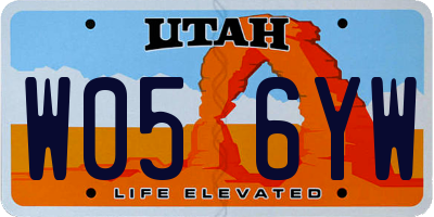UT license plate W056YW