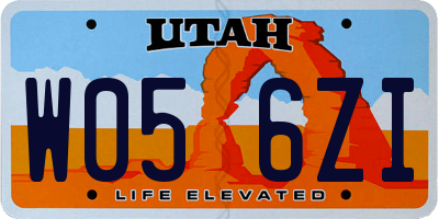 UT license plate W056ZI