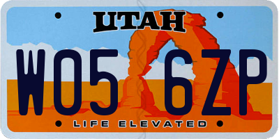 UT license plate W056ZP