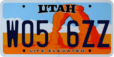UT license plate W056ZZ