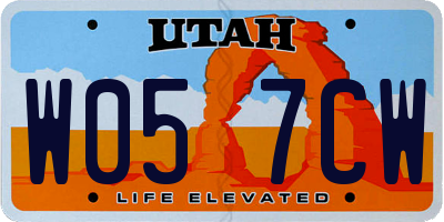 UT license plate W057CW