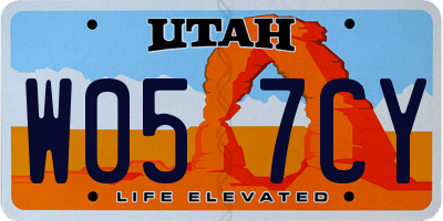 UT license plate W057CY