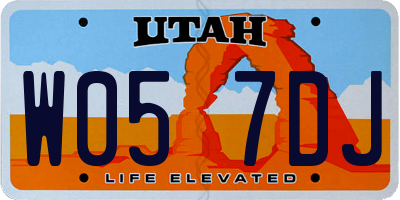 UT license plate W057DJ