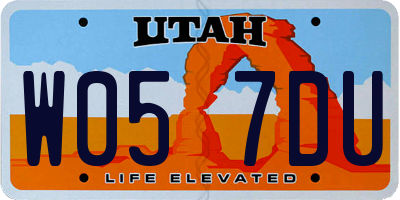UT license plate W057DU