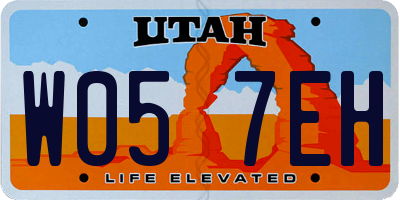 UT license plate W057EH