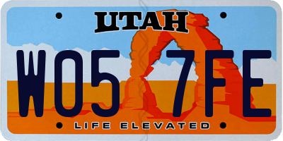 UT license plate W057FE