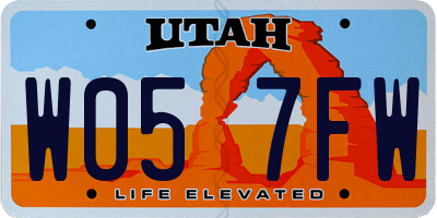 UT license plate W057FW