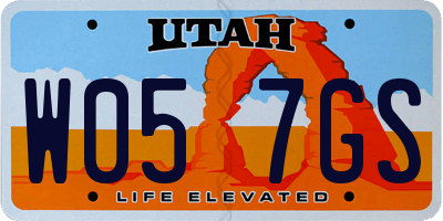 UT license plate W057GS
