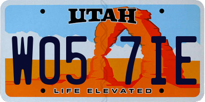 UT license plate W057IE