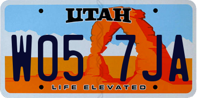 UT license plate W057JA