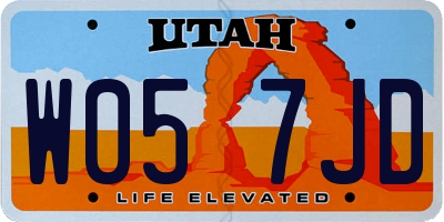 UT license plate W057JD