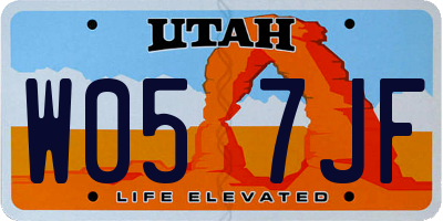 UT license plate W057JF