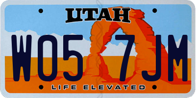 UT license plate W057JM