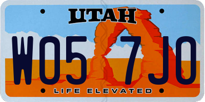 UT license plate W057JO