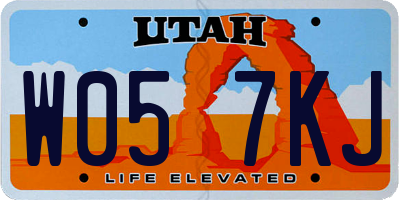 UT license plate W057KJ