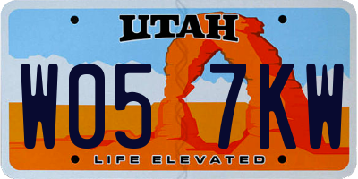 UT license plate W057KW
