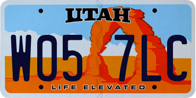 UT license plate W057LC