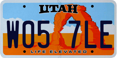 UT license plate W057LE