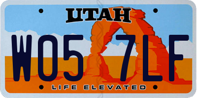 UT license plate W057LF