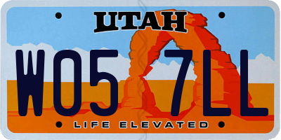 UT license plate W057LL