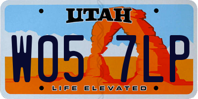 UT license plate W057LP