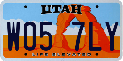 UT license plate W057LY