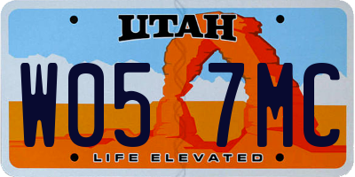 UT license plate W057MC