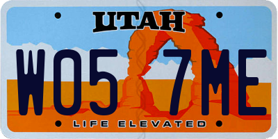 UT license plate W057ME