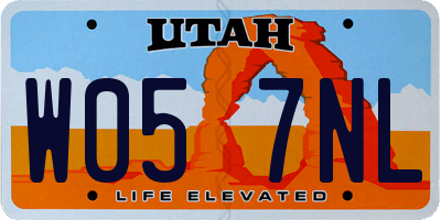 UT license plate W057NL