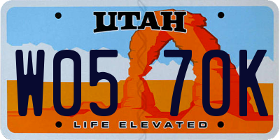 UT license plate W057OK