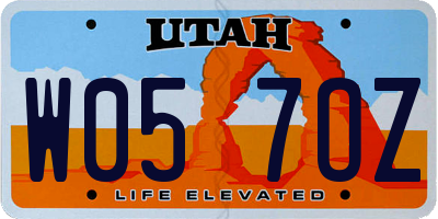 UT license plate W057OZ
