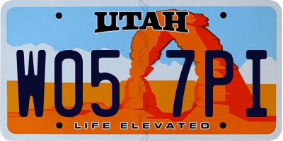 UT license plate W057PI