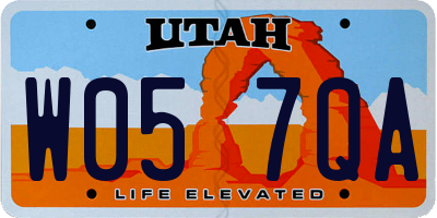 UT license plate W057QA
